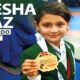 Pakistan’s youngest Taekwondo champion, Ayesha Ayaz, competes at the 4th Qatar International Taekwondo Championship at Lusail Hall.