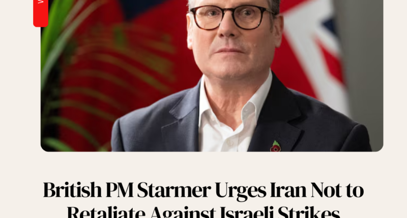 British Prime Minister Keir Starmer addressing the press during the Commonwealth Heads of Government Meeting, urging restraint from Iran amidst escalating tensions with Israel.
